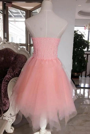 strapless sweet 16 dress with floral appliques homecoming dress dth137