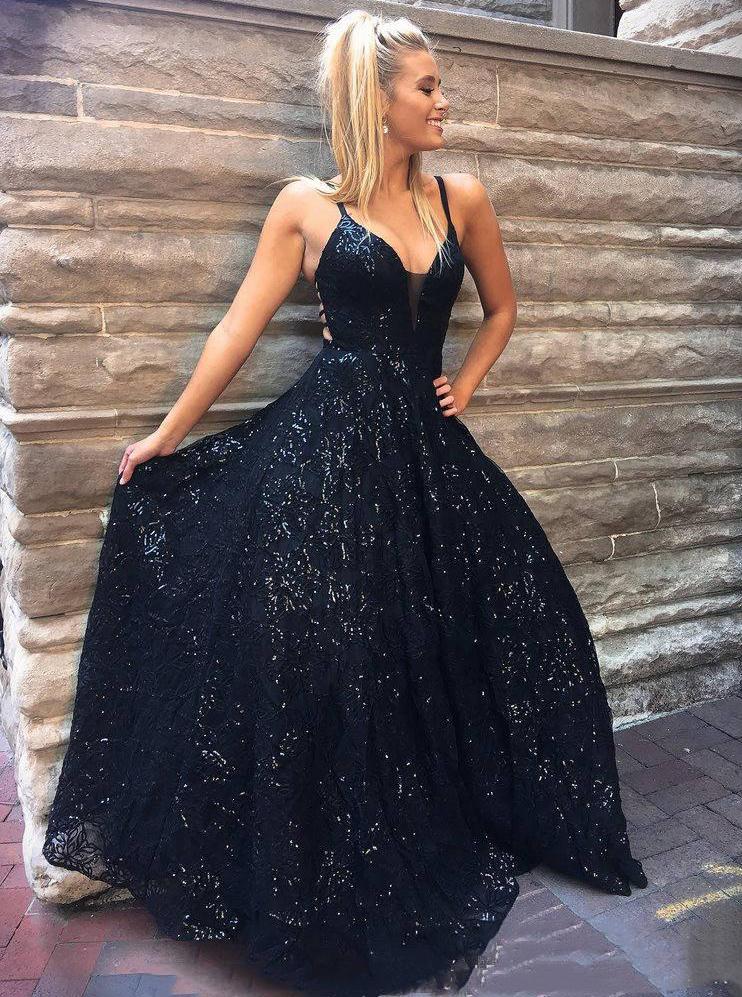 Sparkly Sequins Prom Dresses Black Graduation Pageant Party Gowns DTP903 DressTok.co.uk Sparkly Sequins Prom Dresses Black Graduation Pageant Party Gowns DTP903 DressTok.co.uk