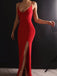 sexy split mermaid evening gown spaghetti straps red long prom dresses dtp1060