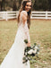 Lace Appliques Long Sleeves Mermaid Wedding Dress Backless Bridal Gown