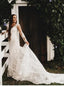Lace Appliques Long Sleeves Mermaid Wedding Dress Backless Bridal Gown