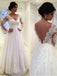  A-line Wedding Dress with Lace Applique, Bridal Gown With Long Sleeves dtp404