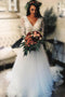 Rustic Wedding Dresses Long Sleeve Lace Tulle Boho Bridal Dress