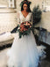 Rustic Wedding Dresses Long Sleeve Lace Tulle Boho Bridal Dress