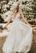 A Line V-neck See Through Tulle Wedding Gowns Boho Bridal Gown