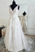 a-line v-neck lace appliques bridal gown tulle plus size wedding dresses dtw381