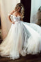 Off Shoulder Sweetheart Beach Wedding Dress With Lace Appliques