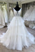a-line v-neck layered bridal gown lace appliques wedding dress dtw239