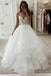 a-line v-neck sleeveless wedding dress with beaded appliques dtw238