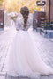 Tulle Boho Wedding Dresses Two Piece Lace Long Sleeves Bridal Gown