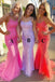 Mermaid Criss Cross A-line Backless Lace Long Prom Dresses