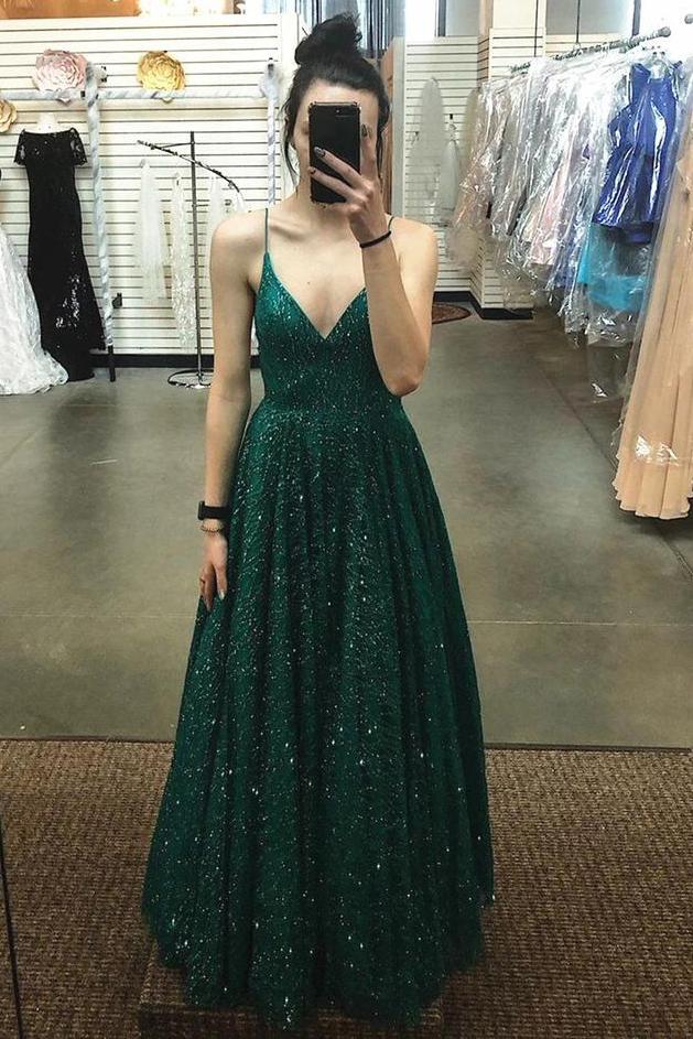 Sparkly Dark Green Backless Prom Dresses Sequins Evening Dress DTP979 DressTok.co.uk Sparkly Dark Green Backless Prom Dresses Sequins Evening Dress DTP979 DressTok.co.uk