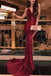 sexy sequins burgundy prom dress backless mermaid evening gown dtp474