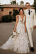 boho appliques wedding gown a-line v-neck rustic wedding dress dtw94