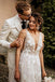 boho appliques wedding gown a-line v-neck rustic wedding dress dtw94
