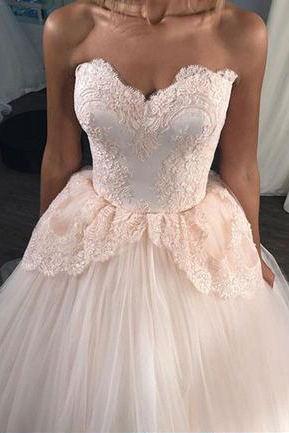 Sweetheart Quinceanera Dress Sweet 16 Dress Tulle Long Prom Dress With Applique