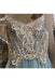 A-Line Tulle Long Prom Dress Beading Bodice With Spaghetti Straps
