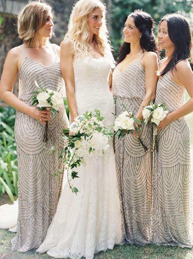 sparkle v-neck floor length sequins long bridesmaid dresses dtb224
