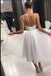 Ivory Sequin Bodice Homecoming Dress Short Tulle Formal Party Dress