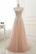 a-line sheer neck cap sleeves tulle prom dresses with appliques dtp32