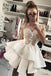 Sexy High Neck Short Prom Dresses Appliques Cocktail Party Dresses