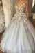 sparkly dusty silver 3d floral ball gown long wedding dress dtw143
