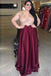 a-line v-neck satin long plus size prom dress with applique dtp188