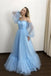 tulle sweetheart a-line prom dresses with long sleeves dtp148