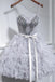 grey cute sweet 16 gown spaghetti-straps beaded short/mini party dress dth168