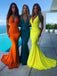 Sexy Mermaid Backless Bridesmaid Dress, Deep V-neck Halter Bridesmaid Dress