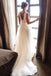 Backless A-line Beach Wedding Dress, Lace Appliques Tulle Boho Bridal Gowns
