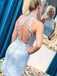 High Neck Beaded Mermaid Light Sky Blue Short Prom Lace Homecoming Dresses