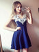 keyhole pleated satin homecoming dress with appliques dtp221