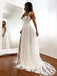 Lace Beach Wedding Dresses V-neck Backless Bridal Gown With Split