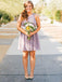 one-shoulder above-knee lavender chiffon bridesmaid dress dtb218
