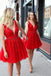 Chic A-line Tulle Applique Short Prom Dress V-back Homecoming Party Dress