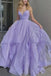 lilac sparkly prom dresses long v-neck formal evening dresses dtp17