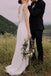 simple ivory sheath wedding dress cowl back sleeveless bridal gown dtw59