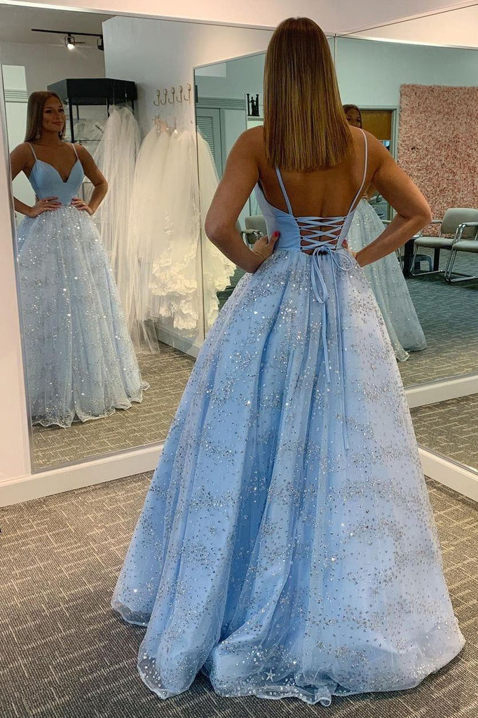 White Sequin Long Sleeve Sequin Homecoming Dress Light Blue Sparkly Tulle Backless Long Prom Dress DTP25 White Sequin Long Sleeve Sequin Homecoming Dress Light Blue Sparkly Tulle Backless Long Prom Dress DTP25