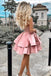 Strapless Blush Semi Homecoming Party Dresses With Tiered Skirt