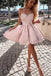 a-line sweetheart pink homecoming dresses short party dresses dth345
