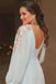 elegant light blue long puffy sleeves evening dresses chiffon prom dress dtp1014