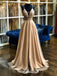 a-line spaghetti long formal prom dresses beaded evening dresses dtp1006