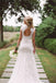 Elegant Lace Appliques Sheath Wedding Dress With Keyhole Back