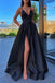 formal evening dress with pockets simple a-line v neck red long prom dresses dtp980