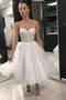 Ivory Sequin Bodice Homecoming Dress Short Tulle Formal Party Dress