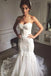 Sweetheart Mermaid Tulle Wedding Dresses Lace Appliques Bridal Gown