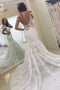 Lace Appliques Backless Wedding Dresses Sleeveless Mermaid Bridal Gown