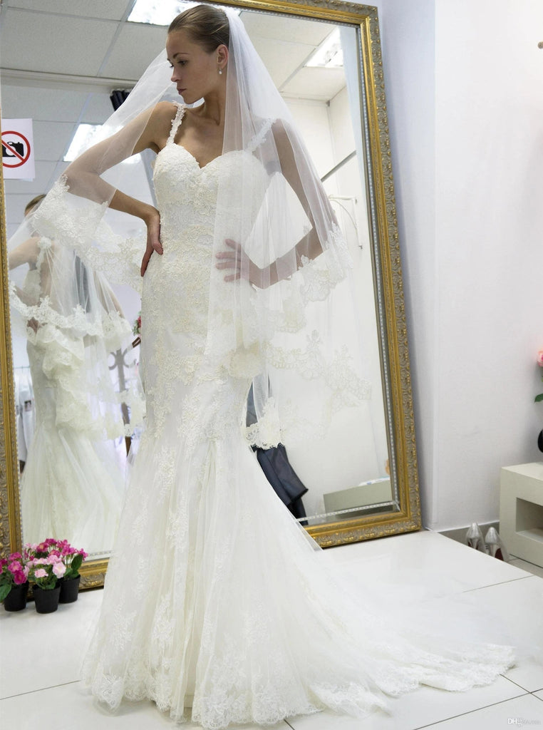 spaghetti straps backless wedding dresses mermaid bridal dresses dtw418