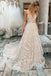 a-line v-neck sleeveless tulle appliques lace wedding dress with train dtw96